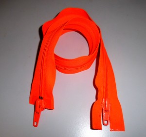 Nylon Zipper 2-way 8mm/80cm, Neon orange